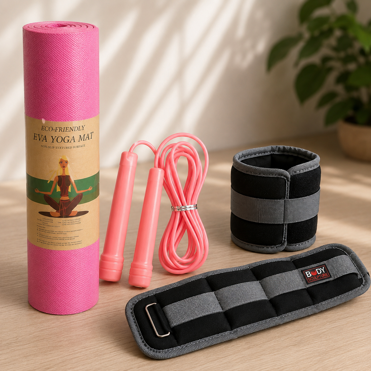Pack Sport à Domicile - Tapis Fitness + Corde + Lests image 3